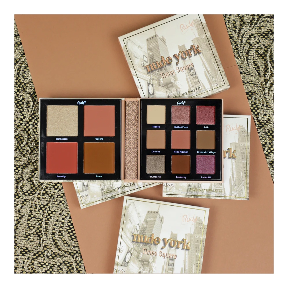 Palette Yeux Visage Rude Nude York Saga Cosmetics