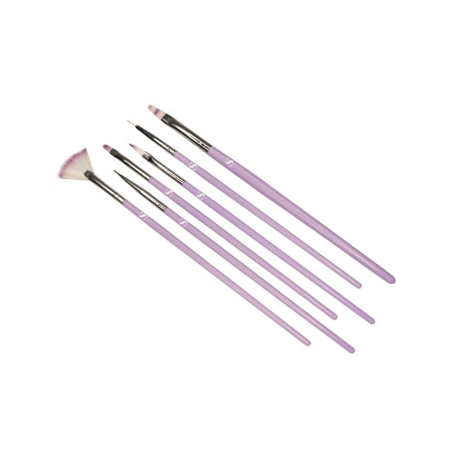 Kit nail art de 6 pinceaux violet à petits prix chez SAGA COSMETICS