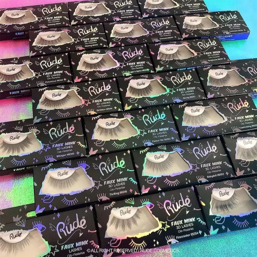 Gamme de faux cils de la marque RUDE COSMETICS