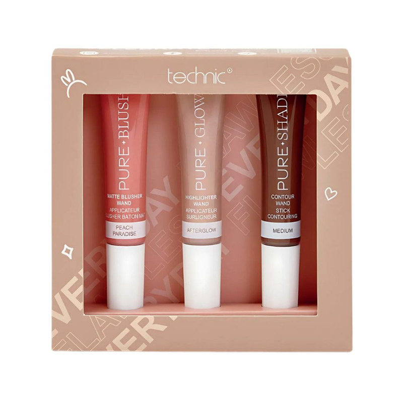 Kit trio teint : blush, highlighter, contouring TECHNIC