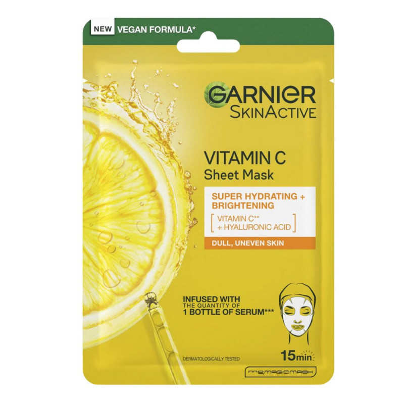 Masque tissu booster d'éclat à la vitamine C GARNIER