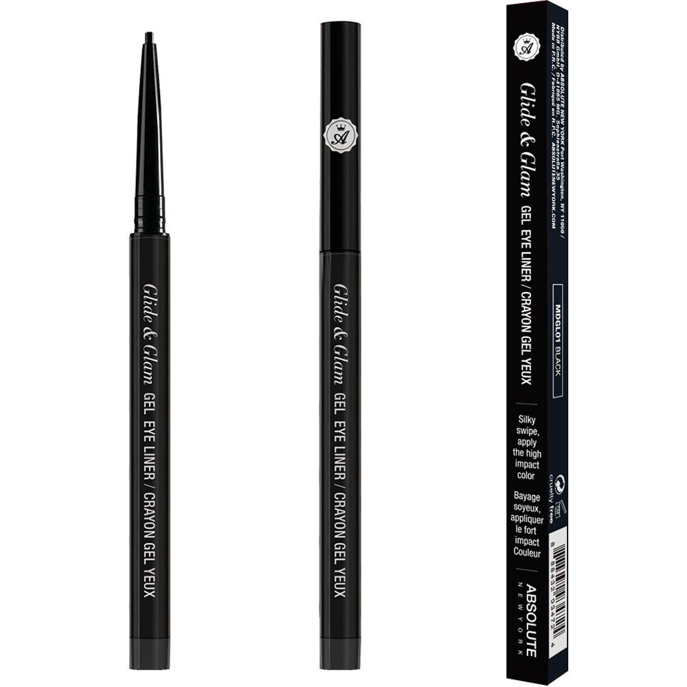 EYELINER GLIDE & GLAM BLACK MDGL01 ABSOLUTE NEW YORK SAGA Cosmetics